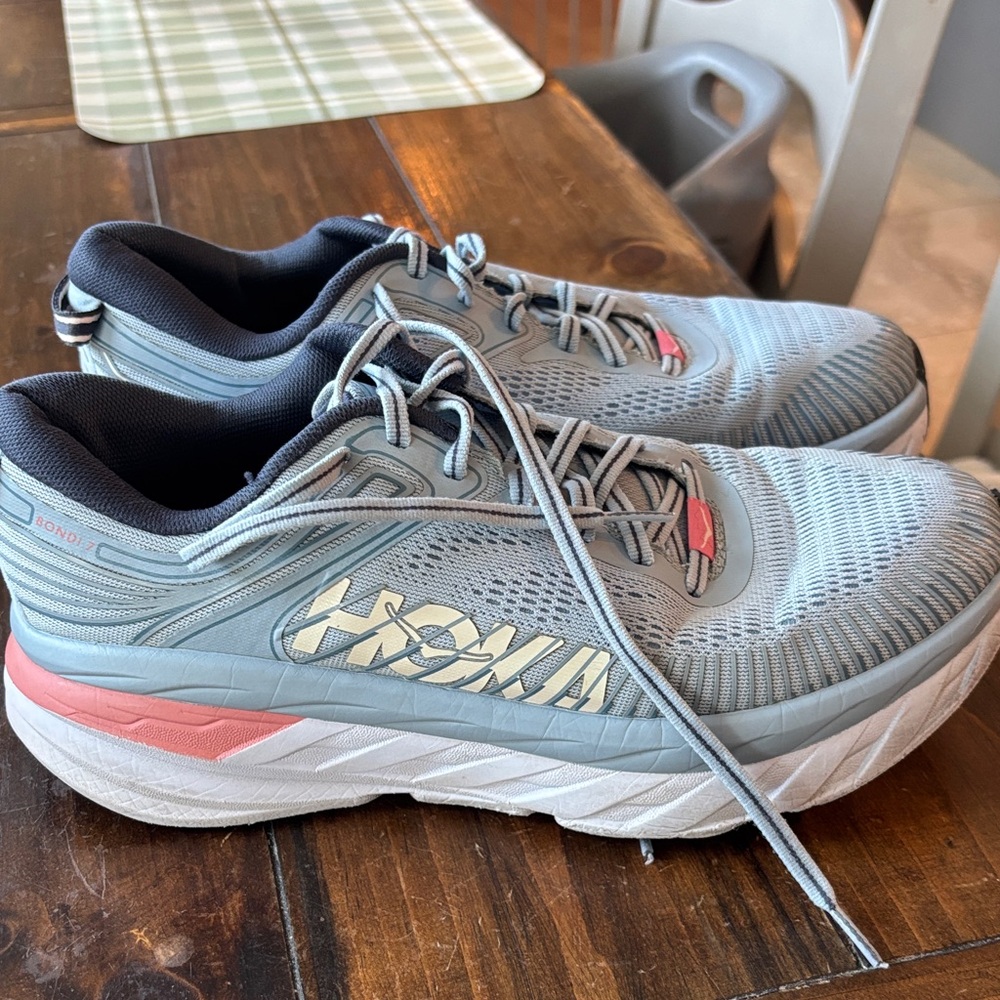 Hoka Women's Gray and Pink Athletic Shoes - Picture 3 of 4